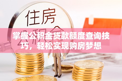孝南掌握公积金贷款额度查询技巧，轻松实现购房梦想